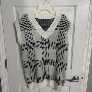 Plaid V-Neck Sweater Vest